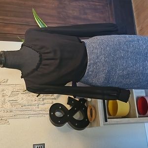 Sheer sleeve blouse with button neck closure